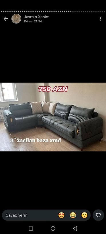ofis divan: Künc divan dəstləri – müxtəlif modellər - Forma: L-şəkilli künc — 2
