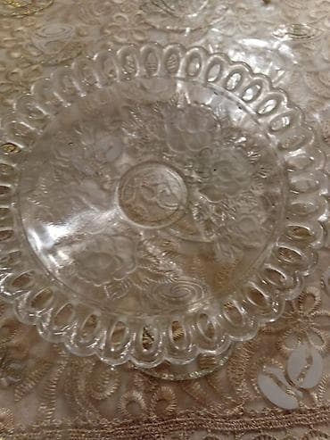 cayni serviz: Tort və şiriniyyat qabı, rəng - Ağ, Şüşə, Türkiyə — 2