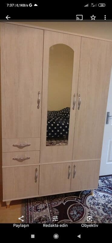 железный шкаф: Новый, Распашной, 3 двери Прямой шкаф, Шифоньер, Азербайджан — 4