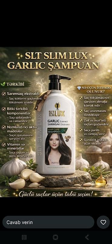 tap az heyvanlar: SLT SLIM LUX Garlic Şampun – sarımsaq ekstraktlı saç baxımı Məhsulun — 1