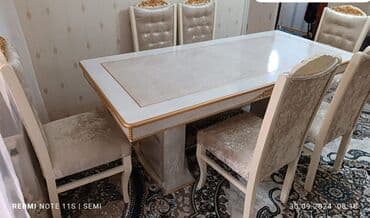 стулья тонет: Для гостиной, Новый, Нераскладной, Прямоугольный стол, 6 стульев — 14