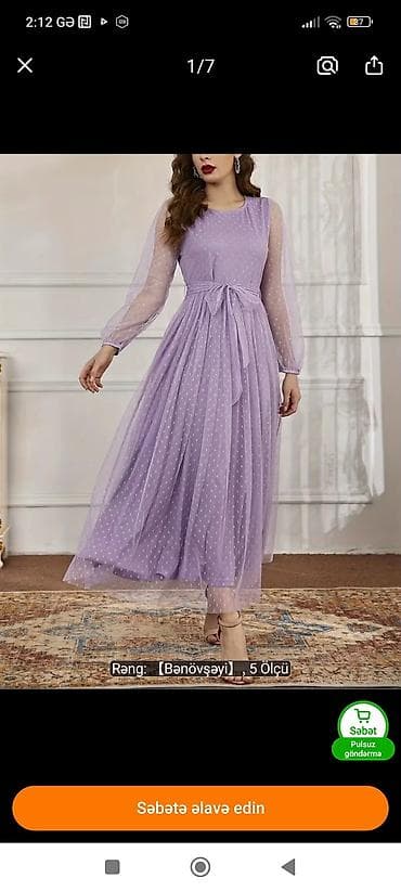 beli: Məhsul: Bənövşəyi rəngli zərif uzun don - Model: Uzun (maksi) ölçüdə — 2
