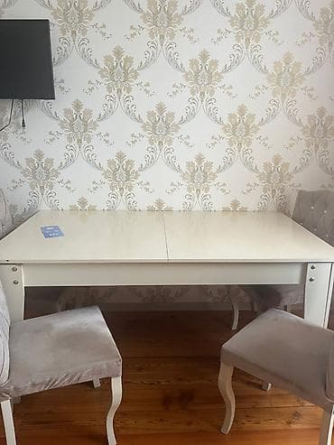 qabag stolu: Mətbəx üçün, İşlənmiş, Qatlanmayan, rəng - Bej Stul — 7