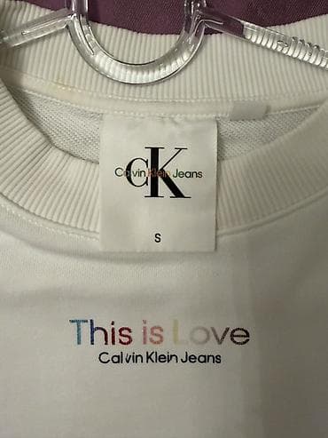 ağ kepka: Svitşot, Calvin Klein, S, rəng - Ağ — 3