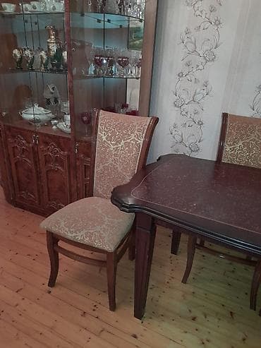 taxta: Klassik yemək otağı dəsti - Tərkib: düzbucaqlı stol və 4 ədəd stul - — 2