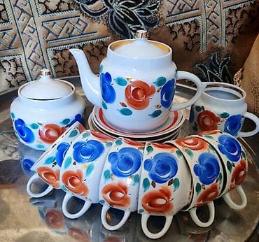 Çay dəsti, rəng - Göy