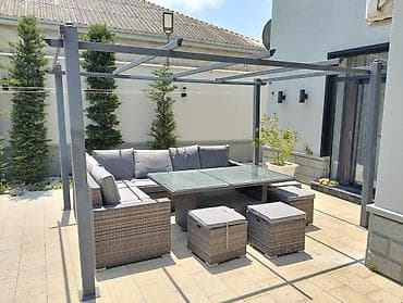 stol gence: Hovlu/terras üçün künc formatlı rattan mebel dəsti - Tərkib: L — 2