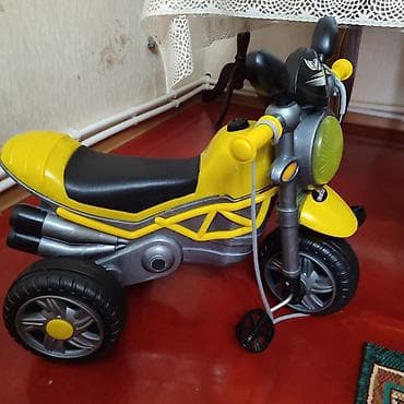 kamaz oyuncaq: Uşaq üçün pedallı motosikl oyuncağı - Rəng: sarı-qara, gümüşü — 3