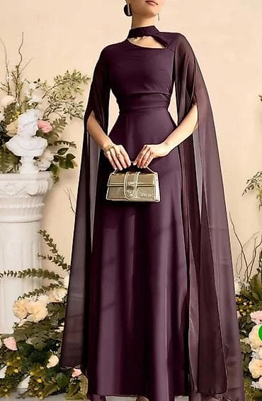 puff oda 7000: Zərif gecə/libas – qehveyi rəngdə uzun model - Rəng: qehveyi - — 2