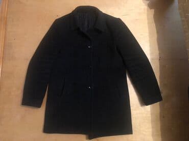 Pencəklər: Erkək üçün qara palto - Klassik dizayn – düz kəsim, qısa palto — 3