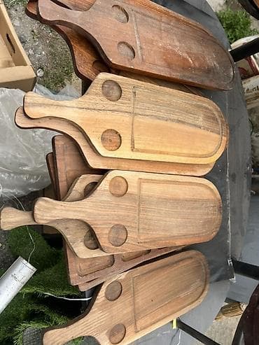 stylus pen: Taxta servis və kəsim lövhələri dəsti - Material: təbii bərk ağac — 7