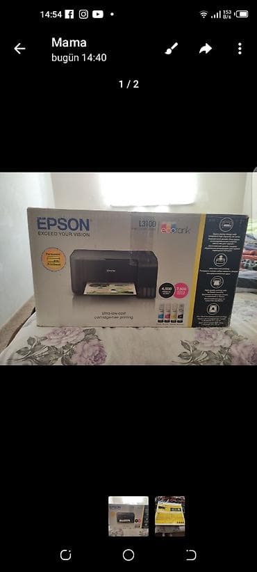 Epson EcoTank L3100 printer - EcoTank texnologiyası: karticsiz