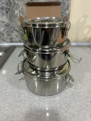 set qabları: Paslanmayan poladdan 3-lü qida qabı dəsti - Material: yüksək — 2