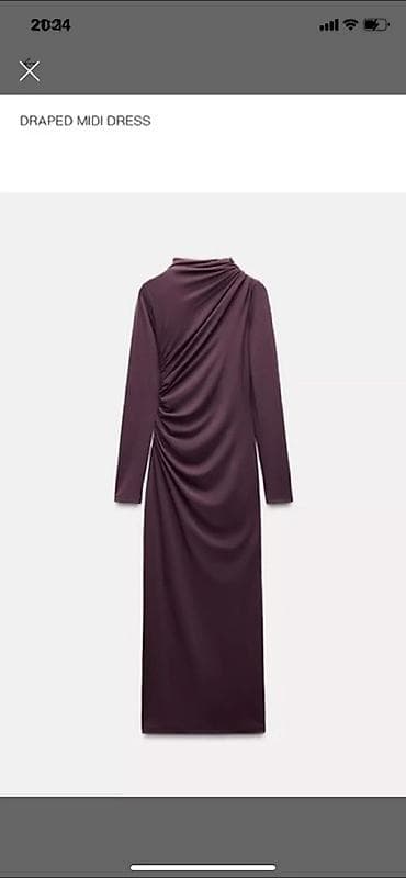 Məhsul: Draped Midi Dress - Stil: Asimmetrik drapeli, bədənə oturan — 1
