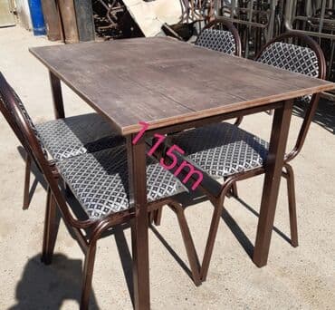 bağça üçün: Yeni, Kvadrat masa, 9 stul, Açılmayan, Stullar ilə, Metal, Azərbaycan — 12