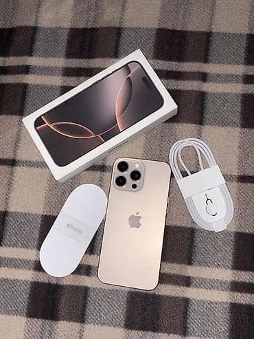 IPhone 16 Pro Max, 256 GB, Qızılı, Zəmanət, Barmaq izi, Sənədlərlə