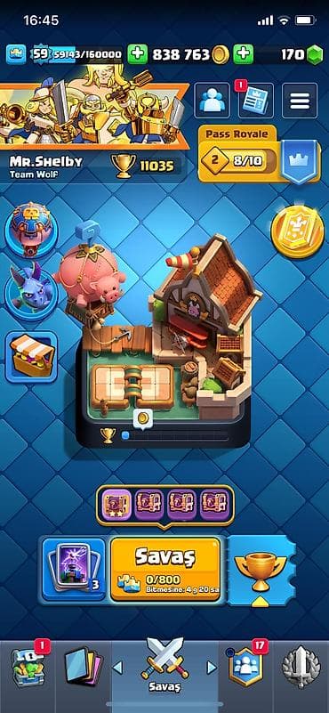 explore smart samokatlar: Clash Royale hesabı – yüksək səviyyəli kolleksiya - Kral səviyyəsi — 1