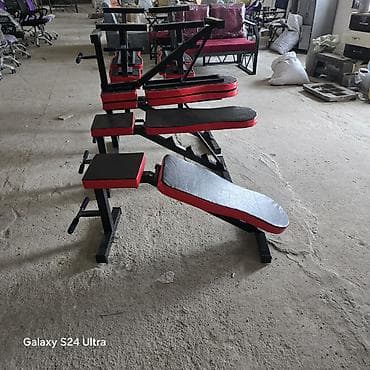 qara zurna: Çoxfunksiyalı trenajor skamyası – qara/qırmızı rəngdə, möhkəm metal — 3