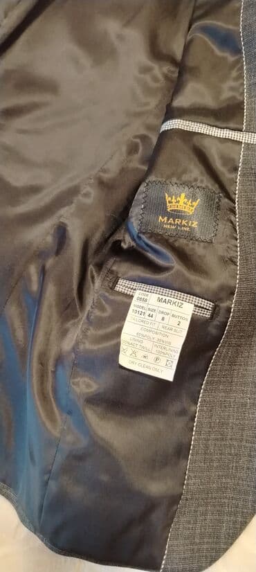 Рубашки: Мужской костюм, Демисезон, Marks & Spencer, цвет - Серый — 5