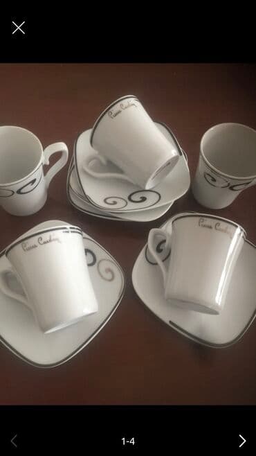 gence qab qacaq: Çay dəsti, rəng - Ağ, Keramika, 6 nəfərlik, Fransa — 2