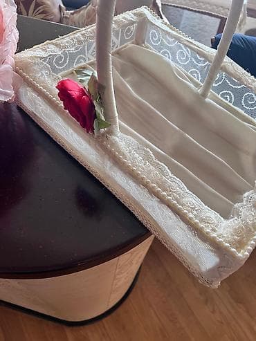 Tekstil: Dekorativ səbətlər dəsti – xonça/qonaqlıq üçün - 4 ədəd əl işi — 5