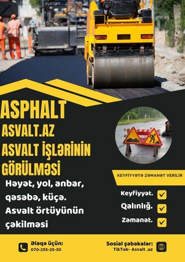 ландшафтный дизайн баку: Asvalt örtüyünün çəkilməsi. keyfiyyət 100% işlərimizə zəmanət verilir — 1