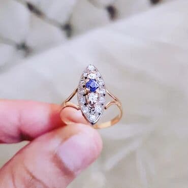 zümrüd qaşlı üzüklər: Toy, Üzük, Sarı qızıl, 583 Əyar, Aleksandrit — 5