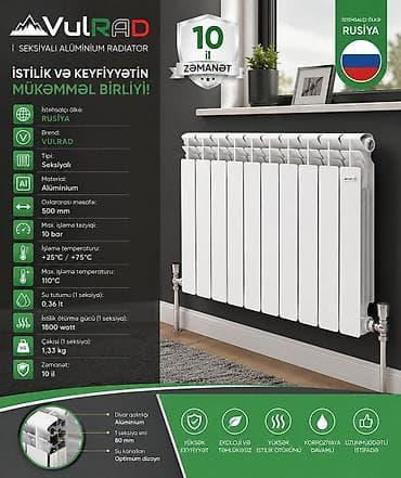 ev qizdiran: Yeni Seksiyalı Radiator Alüminium, Ödənişli çatdırılma, Ödənişli quraşdırma, Zəmanətli, Kredit yoxdur — 5