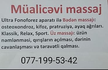 Müalicəvi masaj xidməti Ultra Fonofores aparatlı bədən masajı: -