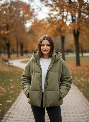 kurtkalar qadin ucun: Puxovik kurtka, Bershka, M — 1