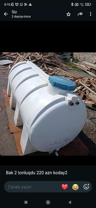 - Məhsul: Plastik su çəni - Həcm: 2 ton - Material: Ağ rəngli plastik lalafo.az -da - Məhsul: Plastik su çəni - Həcm: 2 ton - Material: Ağ rəngli plastik