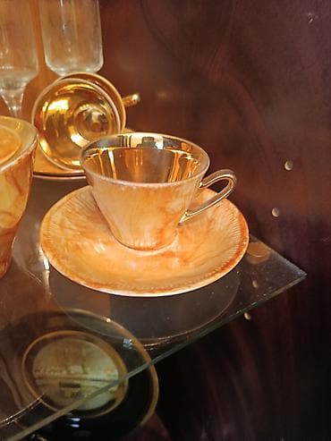 Qəhvə dəsti, rəng - Qəhvəyi, Farfor, 6 nəfərlik, Polşa — 3