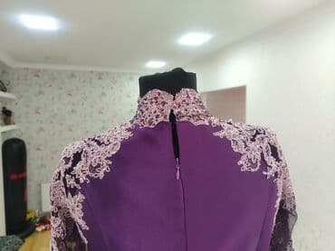 Нижнее белье: Bənövşəyi rəngdə zərif ziyafət/libas - Model: uzun ətəkli, tam qollu — 8