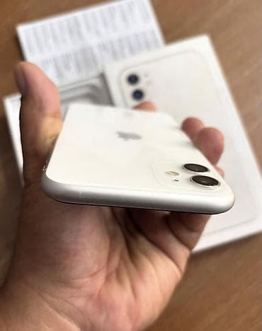 aplle 11: IPhone 11, 128 GB, Ağ, Zəmanət, Simsiz şarj, Face ID — 2