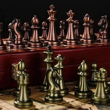 Şahmatlar: Şahmat oyunu♟ Şahmat taxtası daşları ilə birlikdə. Orjinal 🏷 Ölkə — 2