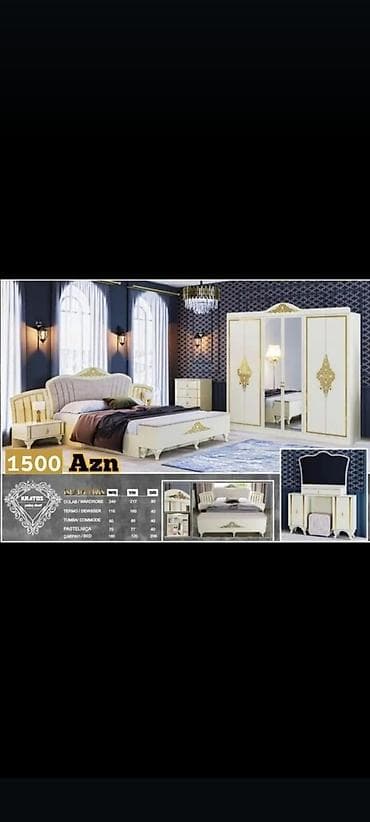 2 təknəfərlik çarpayı, Termo, Dolab, 2 tumba, Yeni