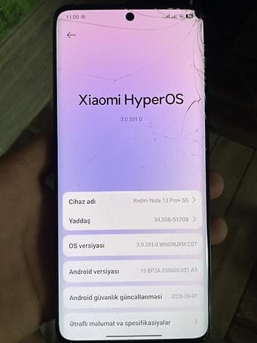 redmi pad 2 pro: Redmi Note 13 Pro+, 512 GB, rəng - Qara, Qırıq — 2