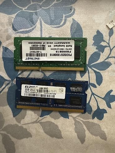 Digər ehtiyat hissələri: Operativ yaddaş (RAM) Patriot Memory, 2 GB, 1333 Mhz, DDR3, Noutbuk üçün, İşlənmiş — 2