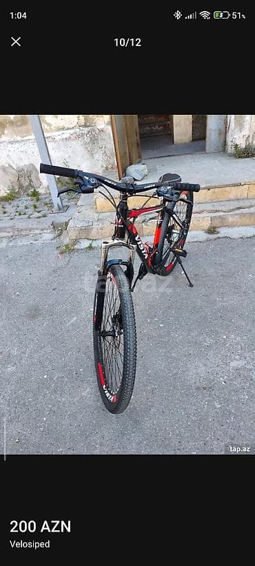 velosiped kameri: VISTA brendli dağ velosipedi - Göz oxşayan qara-qırmızı dizayn — 10