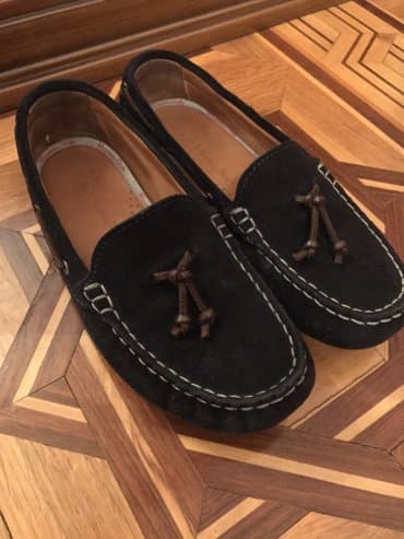 uşaq ağ krossovkaları: Massimo duti,mokasin,geyinilib,tund goy rengde,35 razmer — 1