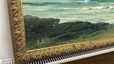 Dəniz mənzərəli yağlı boya tablo - Texnika: kətan üzərində yağlı boya