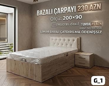 sunger: Bazalı çarpayı – 230 AZN - Ölçü: 200×90 - Matras daxildir - Rəng — 1