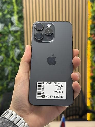 ayfonu: IPhone 15 Pro Max, 256 GB, Qara, Zəmanət, Kredit, Barmaq izi — 1