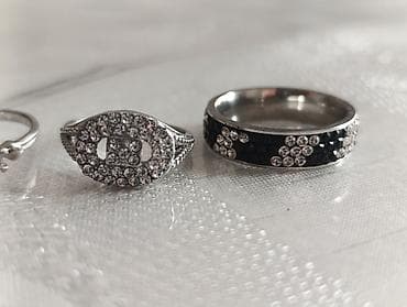 boş qutu: Gümüş tonlarda qadın üzük dəsti – 3 ədəd - Üzük 1: Zərif, incə — 2