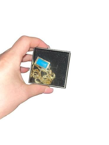 kordinal sep: Qolbaqlı zəncirli boyunbağı – mavi daşlı asma - Material: metal — 3