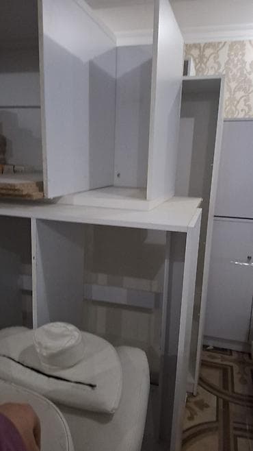 divara yigilan dolablar: Mətbəx mebel dəsti və lavabo modulu - Rəng: ağ, parlaq səth - — 3