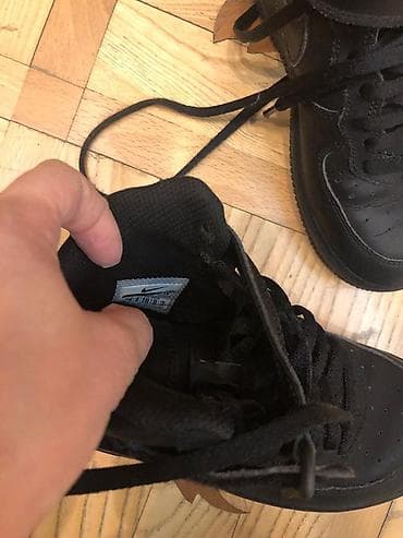 ket ayaqqabilar: Original Nike qara rəngli uşaq/yeniyetmə idman ayaqqabısı (high-top) — 5