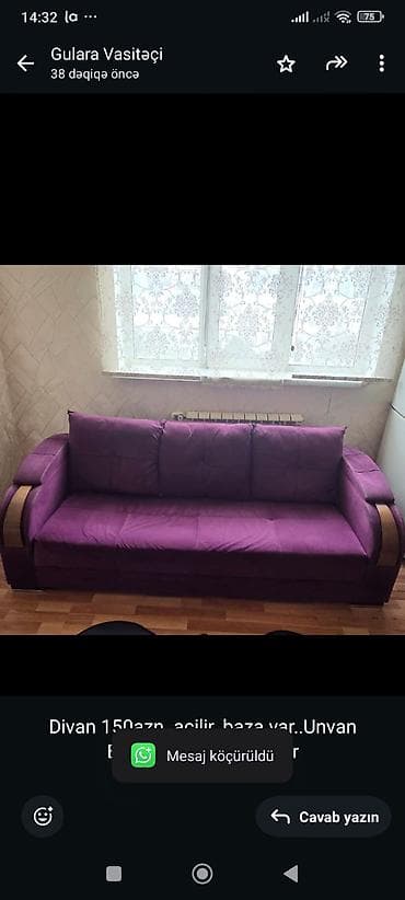 Mebel: Divan, İşlənmiş, Açılan, Bazalı, Çatdırılma yoxdur — 1