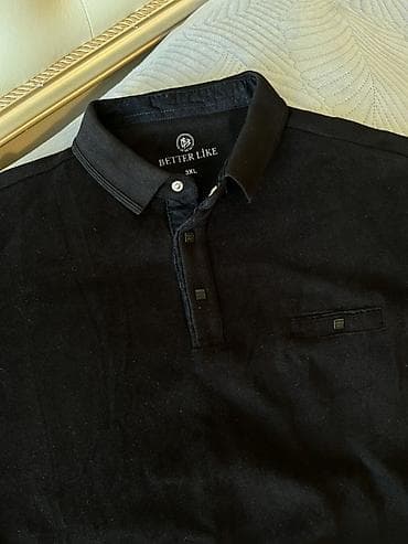 yeni sezon kurtkalar: Polo köynək, 3XL, rəng - Qara — 3