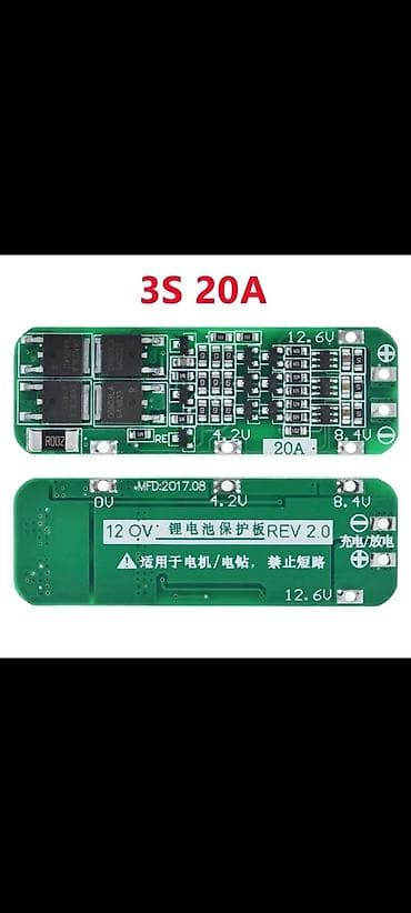 3S 20A 12.6V BMS – Li‑ion/Li‑pol akkumulyator qoruma platası - 3S (3